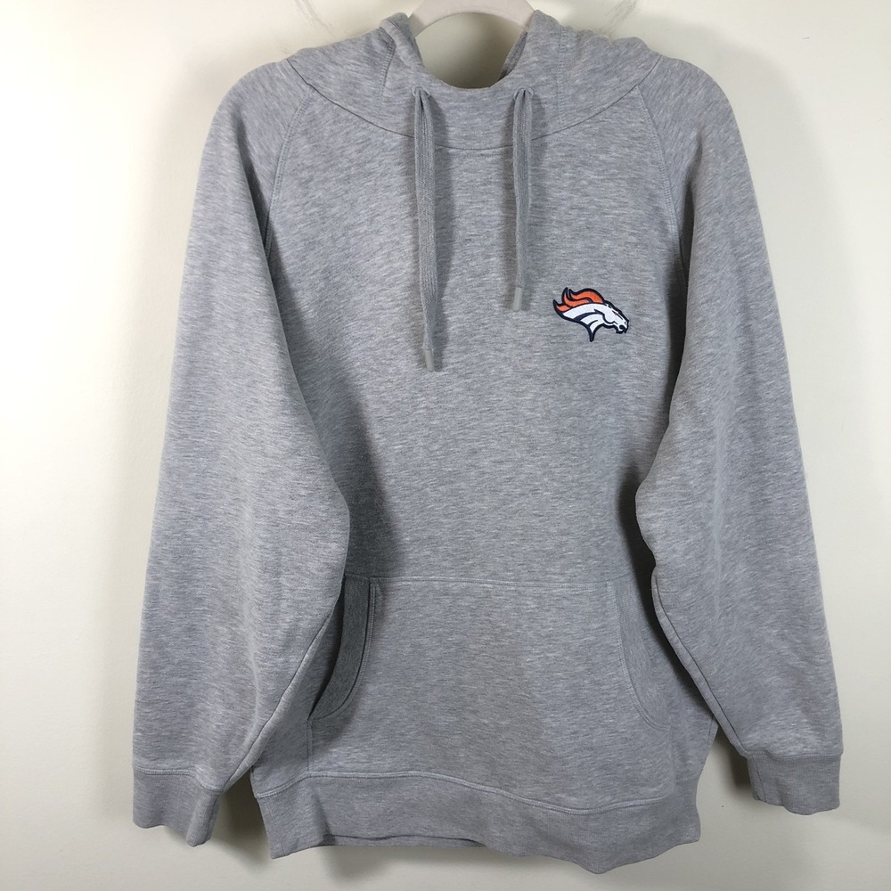 Denver Broncos Antigua High Neck Pullover Hoodie Men's L Gray NFL Football